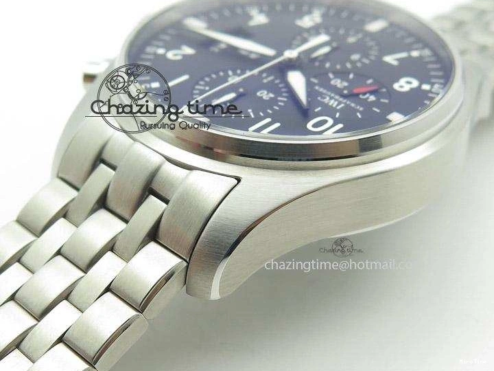 MIROTIME 0114 Minimalist Pilot Chrono 3777 43mm ZF 1:1 Best Edition Black Dial On SS Bracelet A 7364